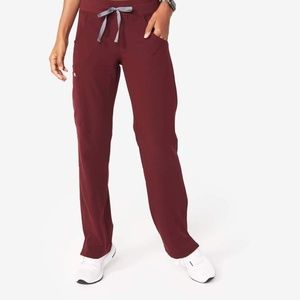 Figs Cargo Scrub Pant in Burgundy- Limited
